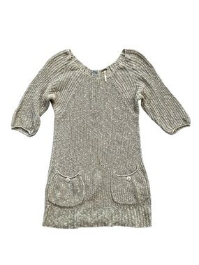 Free People Up In The Clouds Knit Tunic Mini Dress, Size S Boho-Minimalist